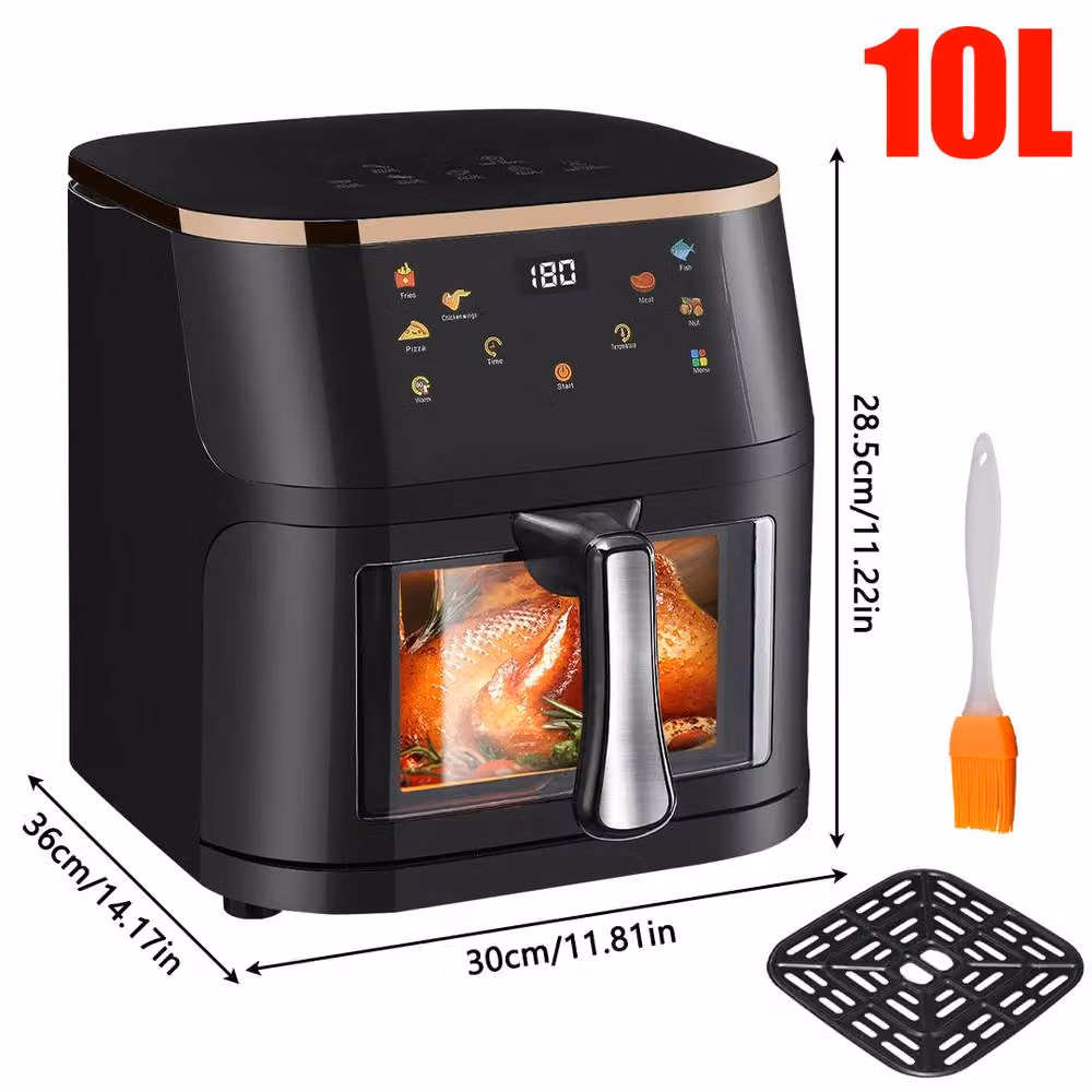 Ventryn Black Hot Air Digital Display Air Fryer with Dishwasher Safe Parts – 2