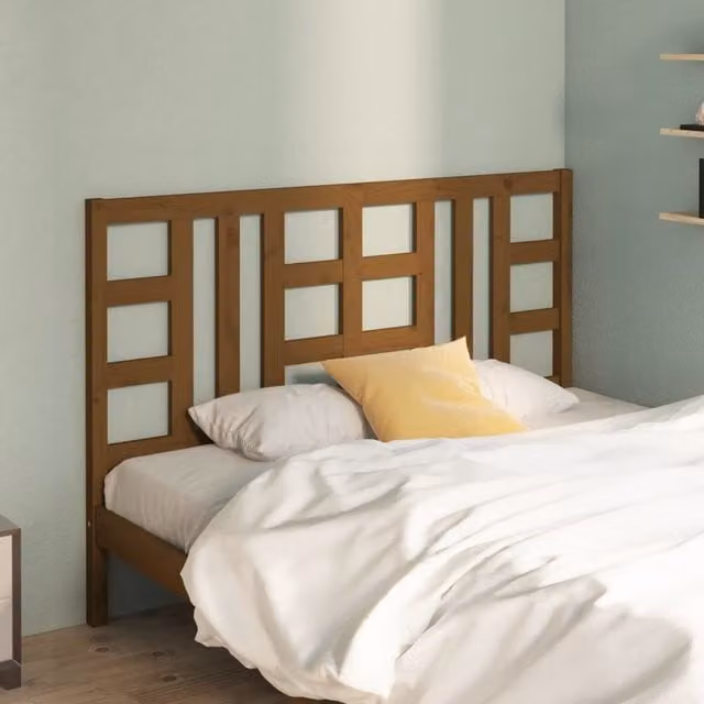 Berkfield Home Rustic Solid Wood Pine Bed Headboard in Honey Brown, W: 146 cm, D: 4 cm, H: 100 cm – 1