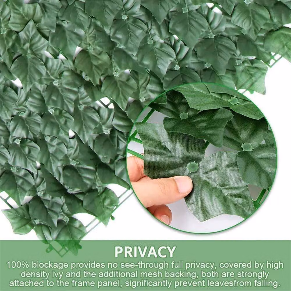 Nordara Green Artificial Ivy Hedge Opaque Wall-Mounted Privacy Screening, Length: 300 cm – 4