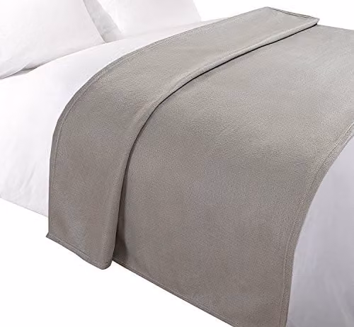Dreamscene Silver Grey Plain Fleece Throw Blanket, W/D/H: 120 x 150 cm – 1