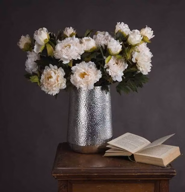 Lemon Pavilion White Peony Artificial Flower, W26 x D26 x H52 cm