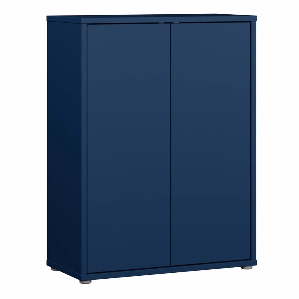 Furniture To Go Alice Springs Modern Shoe Cabinet with 2 Push-to-Open Doors in Navy Blue – 2