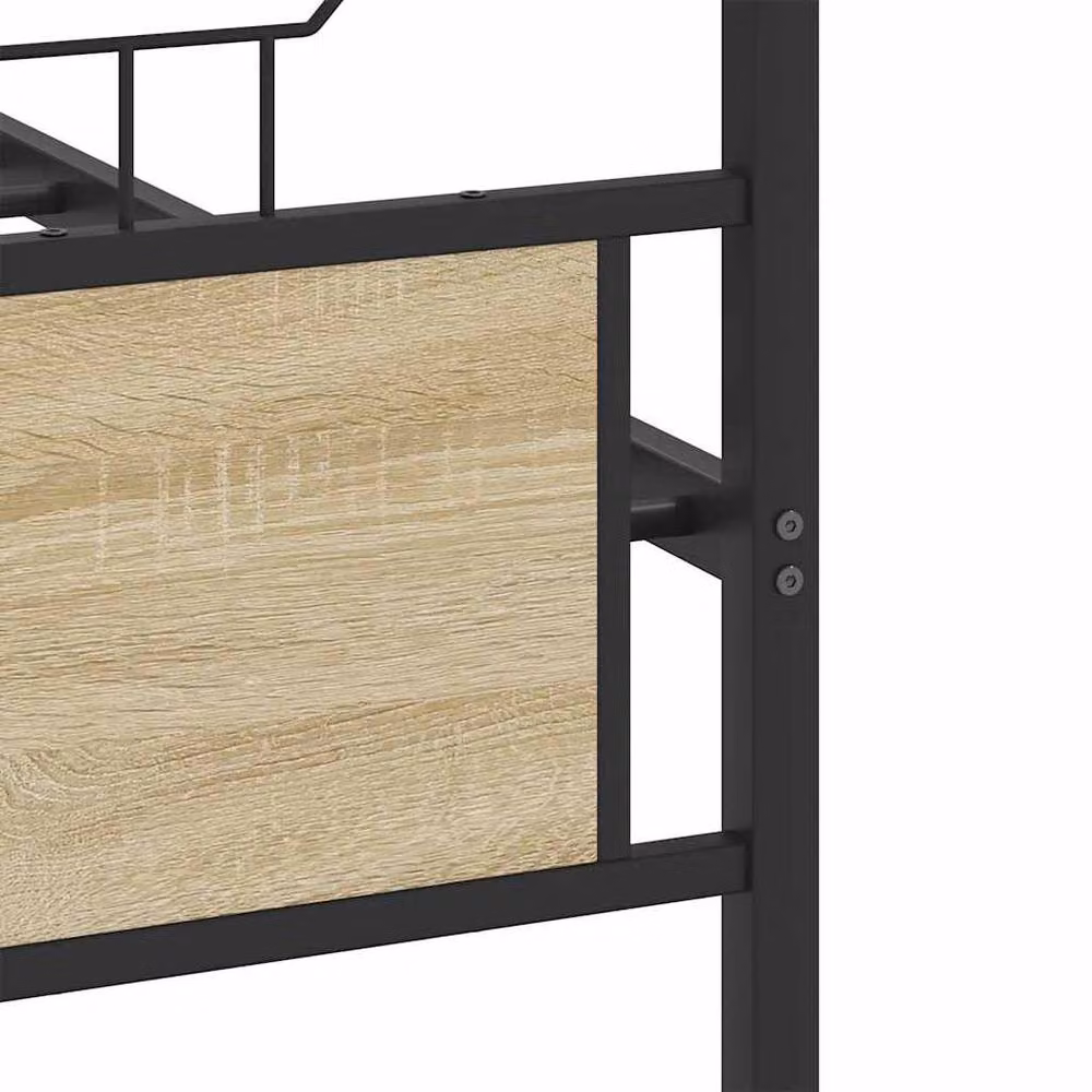 Berkfield Home Small Double Bed Frame in Sonoma Oak and Black, W/D/H: 120 x 200 cm – 4