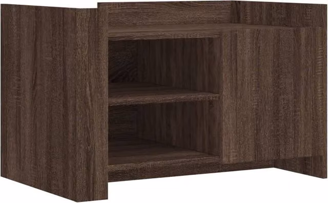 Berkfield Home Brown Oak Coffee Table, W/D/H: 80 x 50 x 50 cm – 1