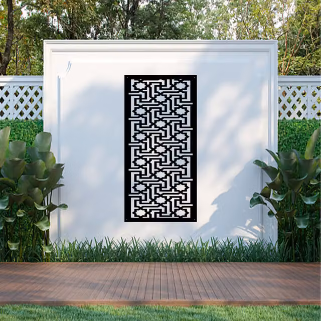 Laser Hut Kalide Geometric Metal Wall Art in Black