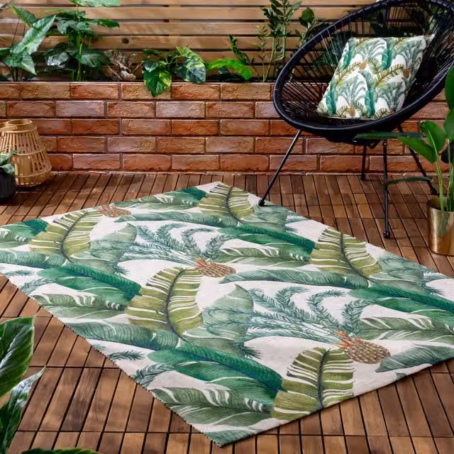 Wylder Maui Floral Washable Outdoor and Indoor Rug, Multicolour, W: 120 cm, D: 170 cm – 2