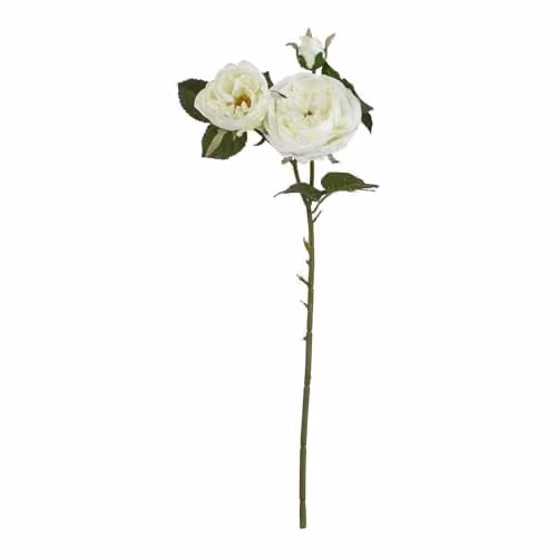 Hill Interiors Natural Garden Collection White Rose Artificial Flower
