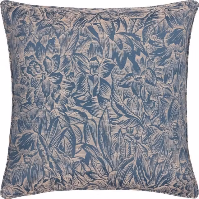 Wylder Nature Blue Floral Square Polyester Cushion