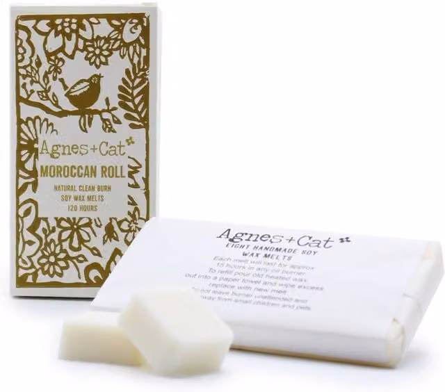 Agnes & Cat Moroccan Roll Soy Wax Melts, Box of 8, White Floral Scent