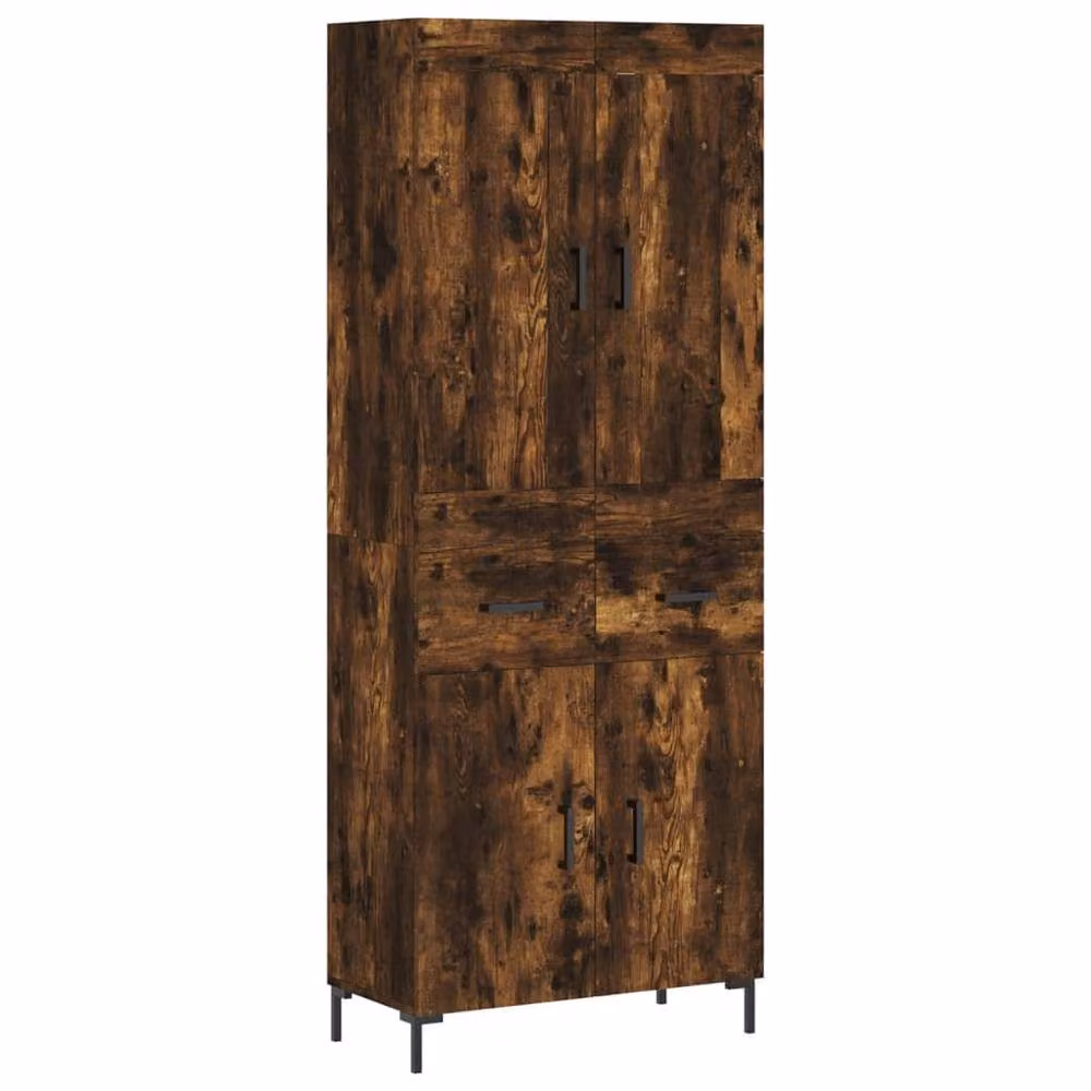 Berkfield Home Smoked Oak Highboard in Brown, W/D/H: 69.5 x 34 x 180 cm – 2