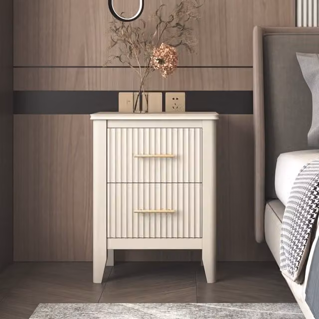 Cabinet Bits Modern White Metal Bedside Table