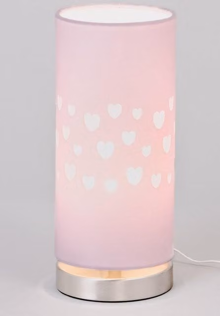 BHS Lighting Glow Hearts Table Lamp in Pink