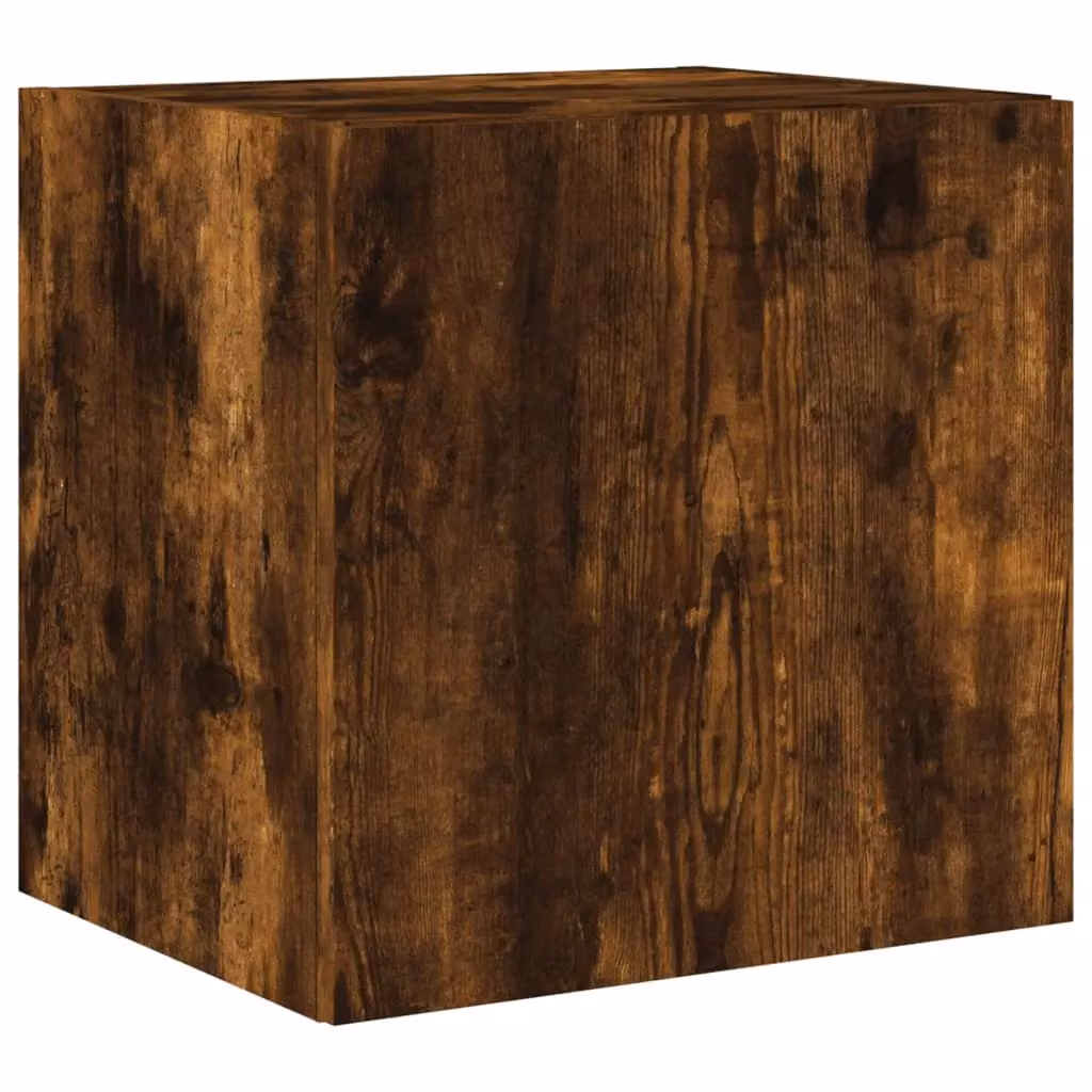 Berkfield Home Modern Smoked Oak TV Wall Cabinets with Integrated LED Lighting, 2 Pack, Brown, W/D/H: 40.5 x 35 x 40.5 cm – 5