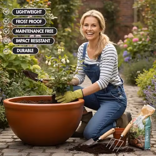 Trifibre Hampton Roto Moulded Planter, Brown, Width: 88 cm, Depth: 46 cm