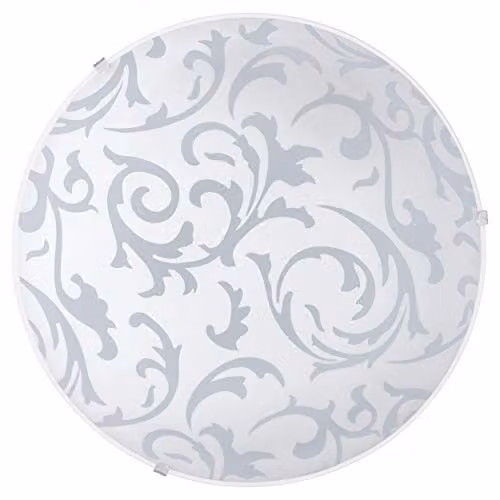 Loops Modern White Wall and Ceiling Mounted Sconce with Satin Glass Shade and E27 Bulb