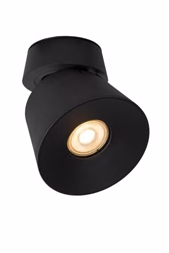 Lucide Trigono Dimmable Adjustable Ceiling Spotlight in Black, Diameter: 10.5 cm