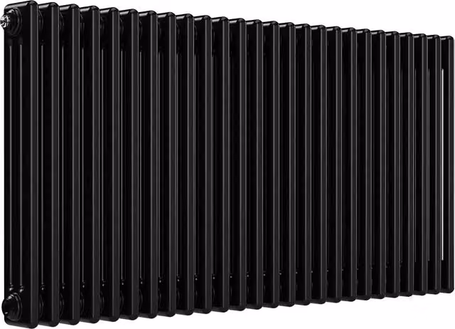 Lux Heat Horizontal Column Radiator in Black, W: 119 cm, H: 60 cm