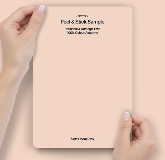 Hemway Interior Paint Sample Peel and Stick Swatch in Soft Coral Pink