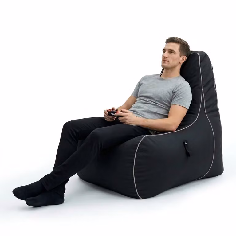 GameOver Store Purifying Code Water Resistant Gaming Bean Bag Chair for Adults in Black