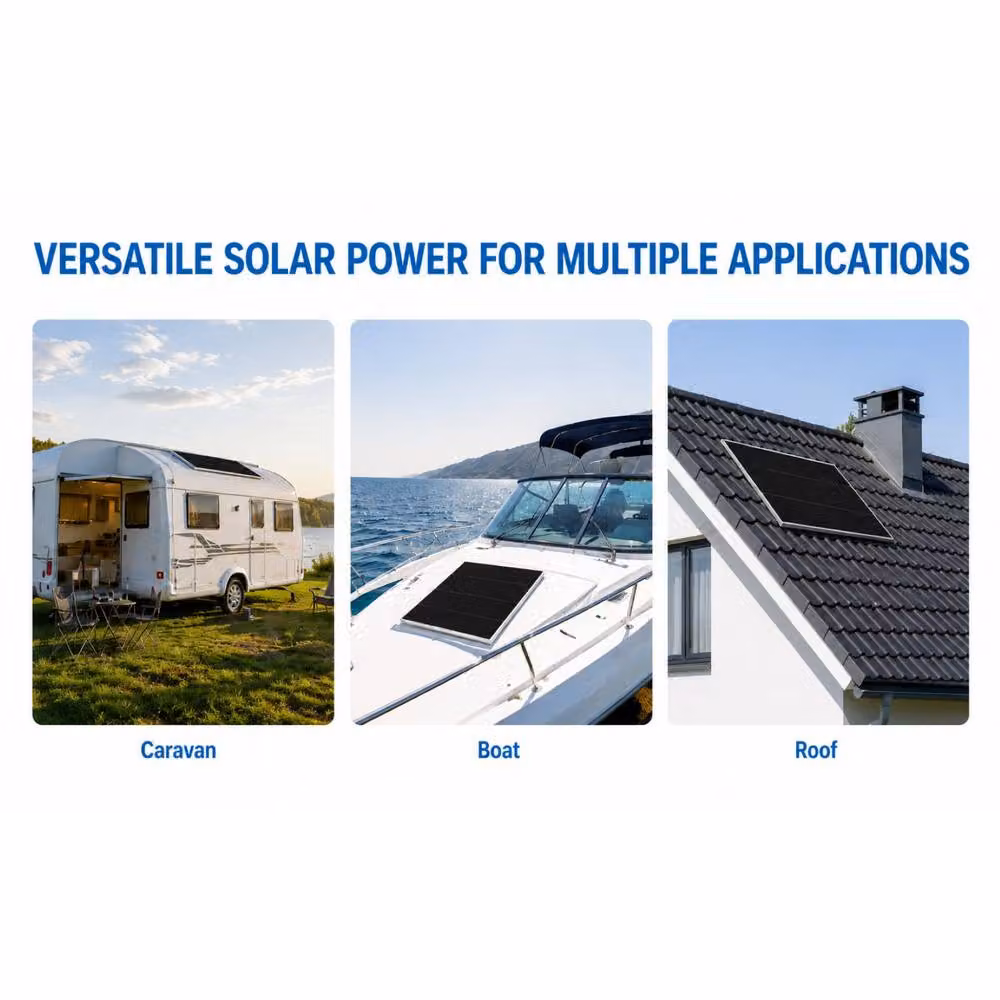 GWSOLAR 200W Monocrystalline Shade Resistant Solar Panel, Black, W/D/H: 154.6 x 66.5 x 3.5 cm – 5