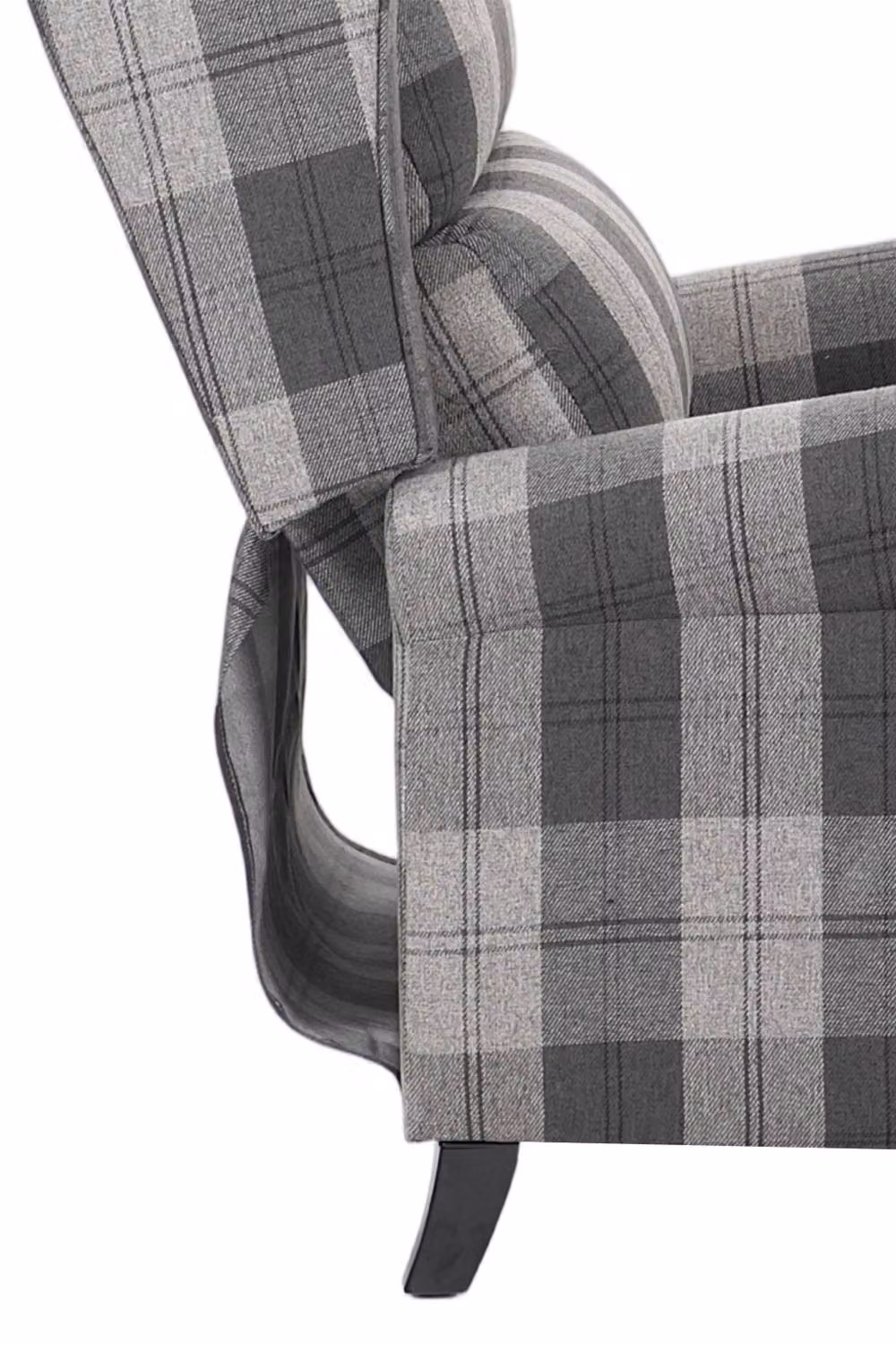 Garden Sanctuary Grey Linen Fabric Upholstered Pushback Reclining Armchair – 5