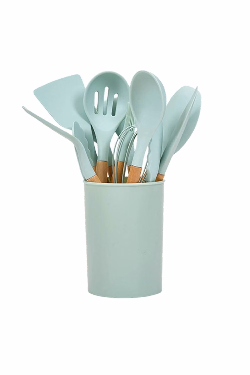 ExtraStar Heat-Resistant Silicone and Wood Cooking Utensil Set in Turquoise – 2