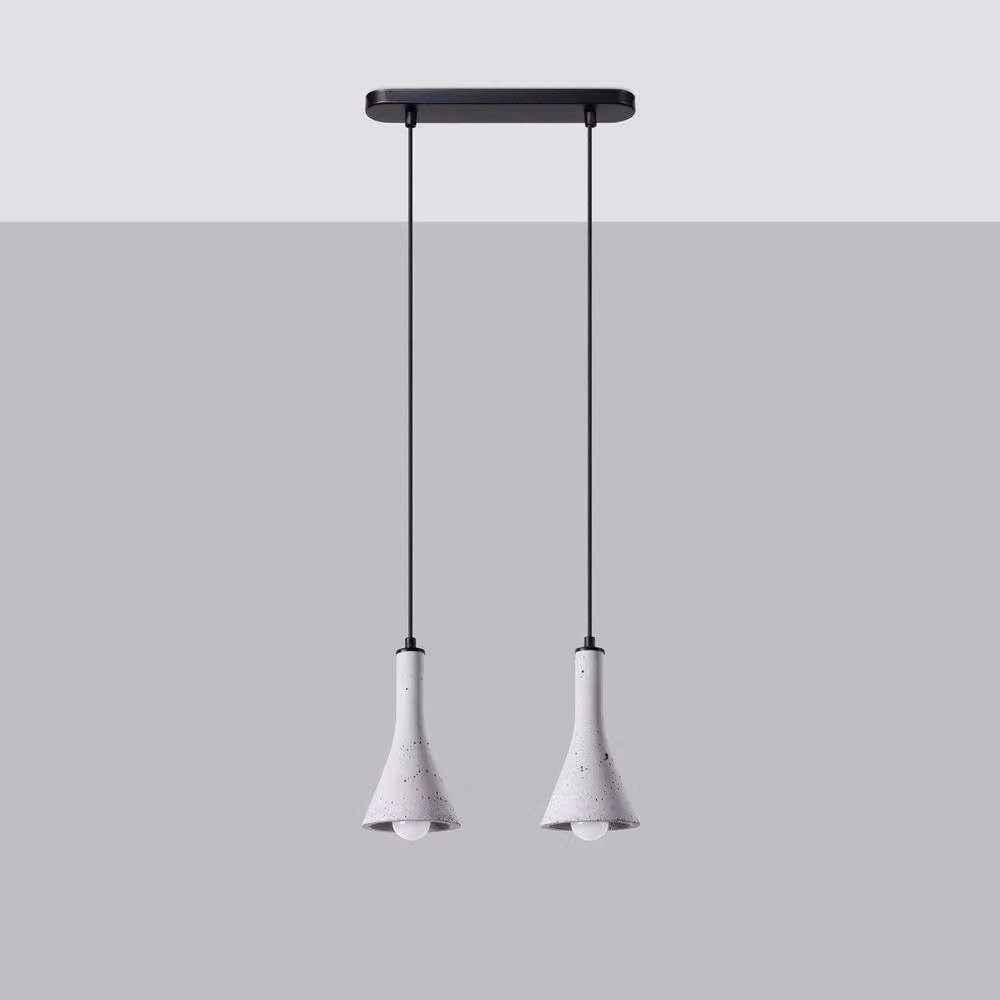 Sollux Lighting Industrial Concrete and Metal Pendant Lamp in Grey, W/D/H: 34 x 12 x 113 cm – 2