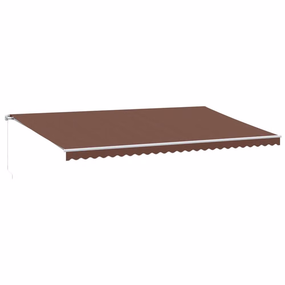 Berkfield Home Manual Retractable Awning with LED in Brown, W/D: 600 x 300 cm – 2