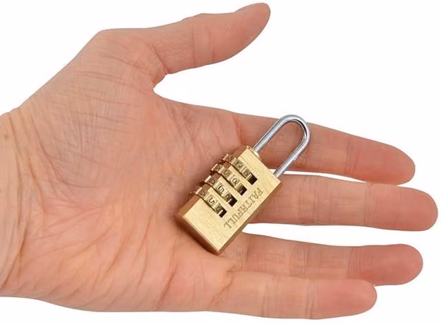 Faithfull Brass Combination Padlock in Gold and Multicolour