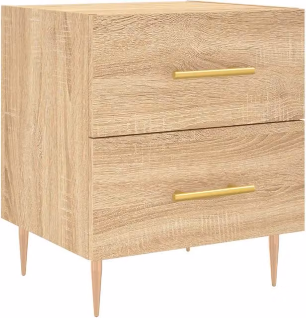 Berkfield Home Sonoma Oak Bedside Cabinet in Tan, W/D/H: 40 x 35 x 47.5 cm