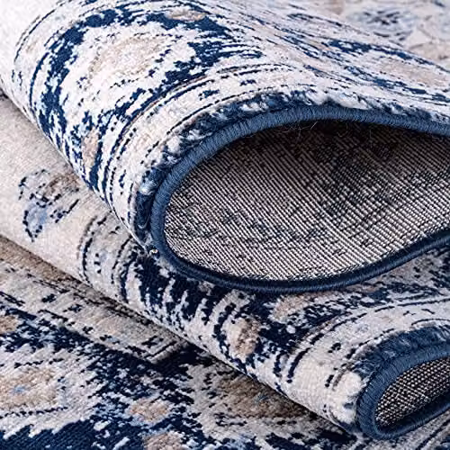 THE RUGS Oriental Boho Area Rug in Blue, Beige and Brown, W: 80 cm, L: 150 cm – 4
