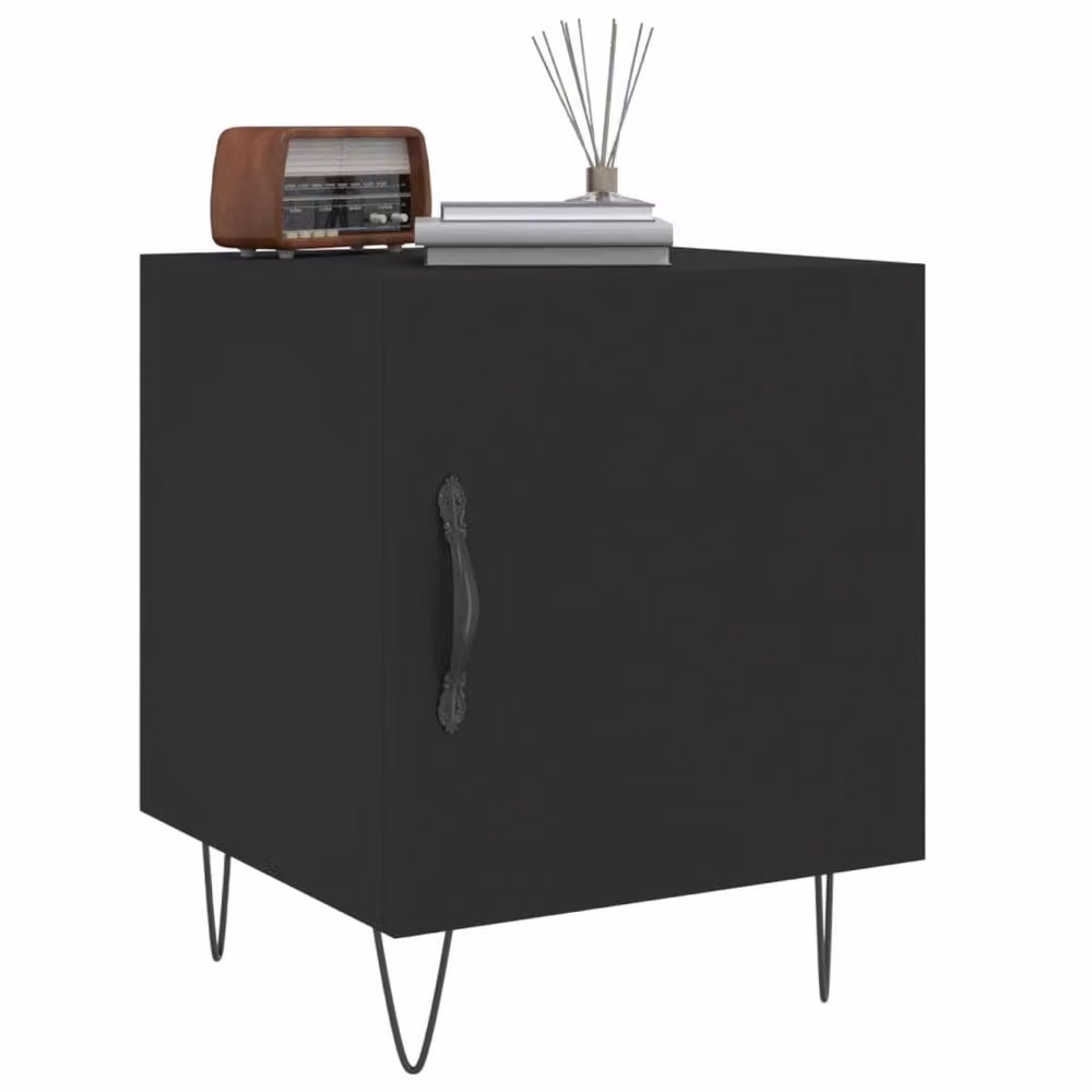 Berkfield Home Modern Bedside Cabinets, 2 Piece Set in Black, W/D/H: 40 x 40 x 50 cm – 3
