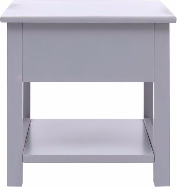 Berkfield Home Grey Square Side Table in Paulownia Wood, W/D/H: 40 x 40 x 40 cm