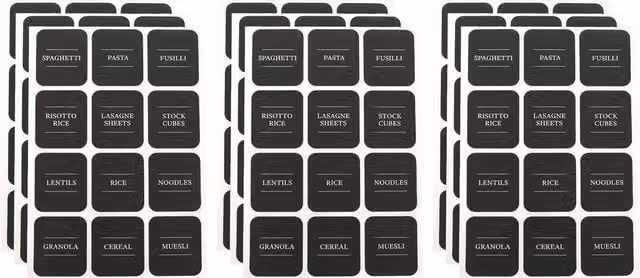 Argon Tableware Black Paper Storage Jar Labels