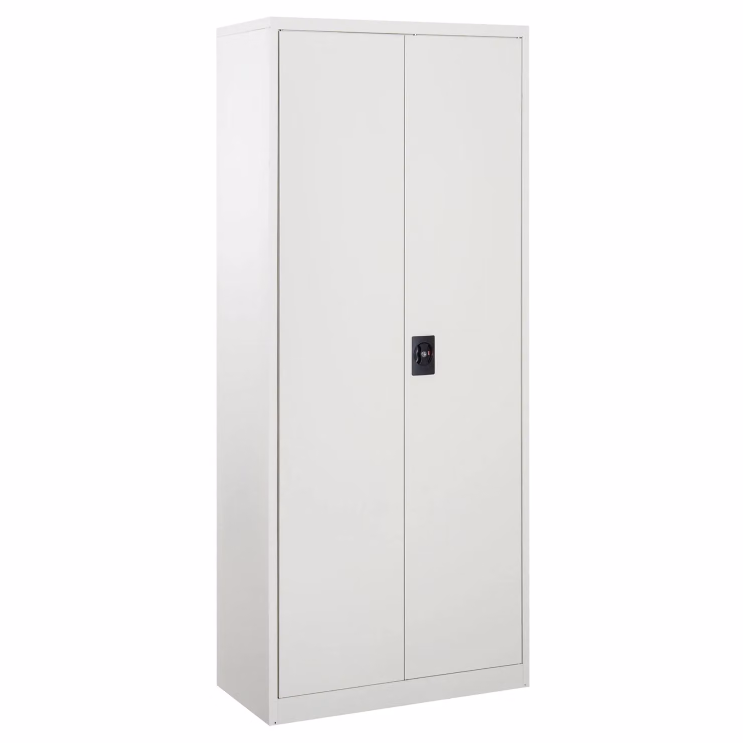 VINSETTO White Lacquered Filing Cabinet with 2 Hinged Doors, Lock and Adjustable Internal Shelves – 2