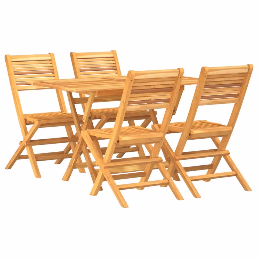 Berkfield Home 5 Piece Classic Garden Dining Set in Brown Solid Teak Wood – 2