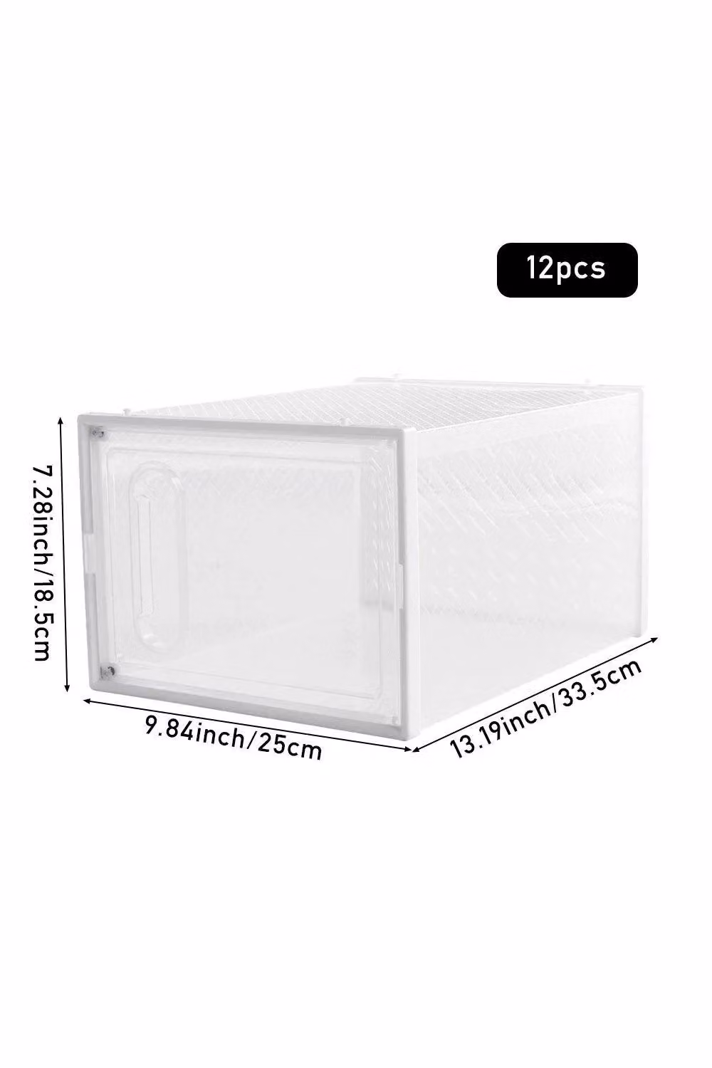 H&O Direct 12 Pack White Plastic Shoe Storage Boxes with Transparent Magnetic Doors – 2