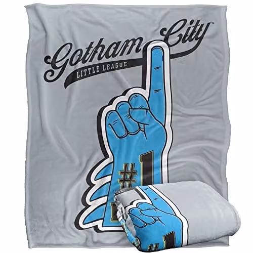 LOGOVISION Batman Super Soft Fleece Throw Blanket, Multicolour and White, W: 152 cm, D: 127 cm