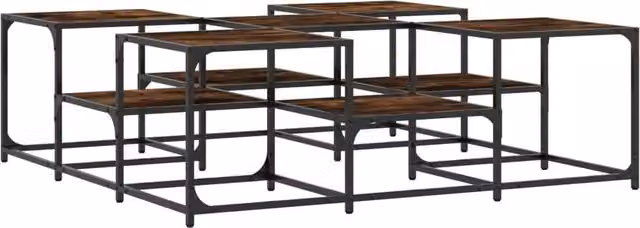 Berkfield Home Smoked Oak Coffee Table in Brown, W/D/H: 121 x 121 x 40 cm – 1