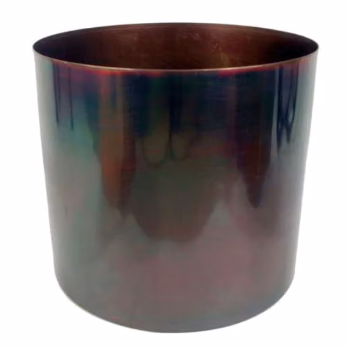 Leaf Modern Metal Tabletop Planter, Multicolour and Black, Diameter: 18 cm