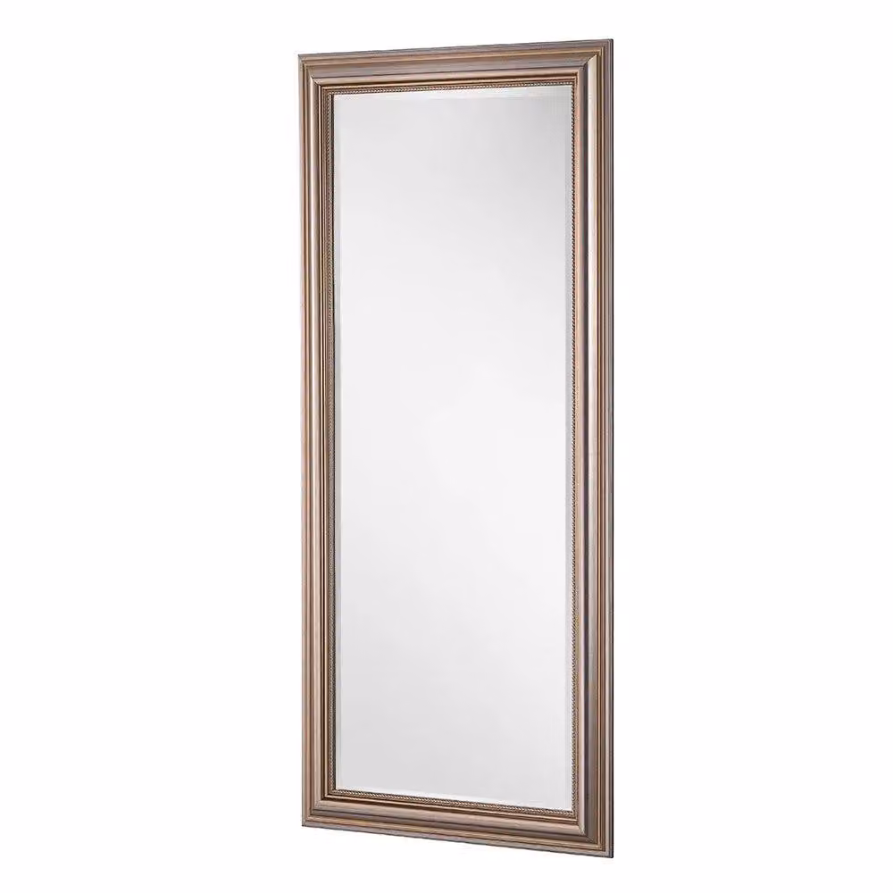 Yearn Mirrors Classic Champagne Beaded Wall Mounted Rectangular Mirror in Silver, H: 169 cm, W: 77.5 cm – 3