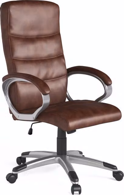 Alphason Hampton Brown Synthetic Leather Executive Office Chair with Armrests