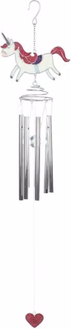 KDMK Unicorn Magic Glitter Metal Windchime in Silver