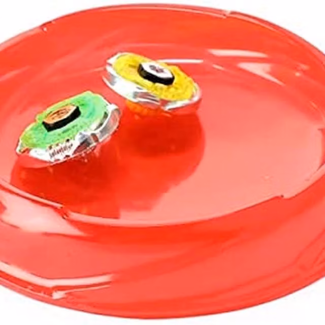 UMKYTOYS 2 Piece Spinning Tops Battle Arena Toy for Kids in Multicolour and Red
