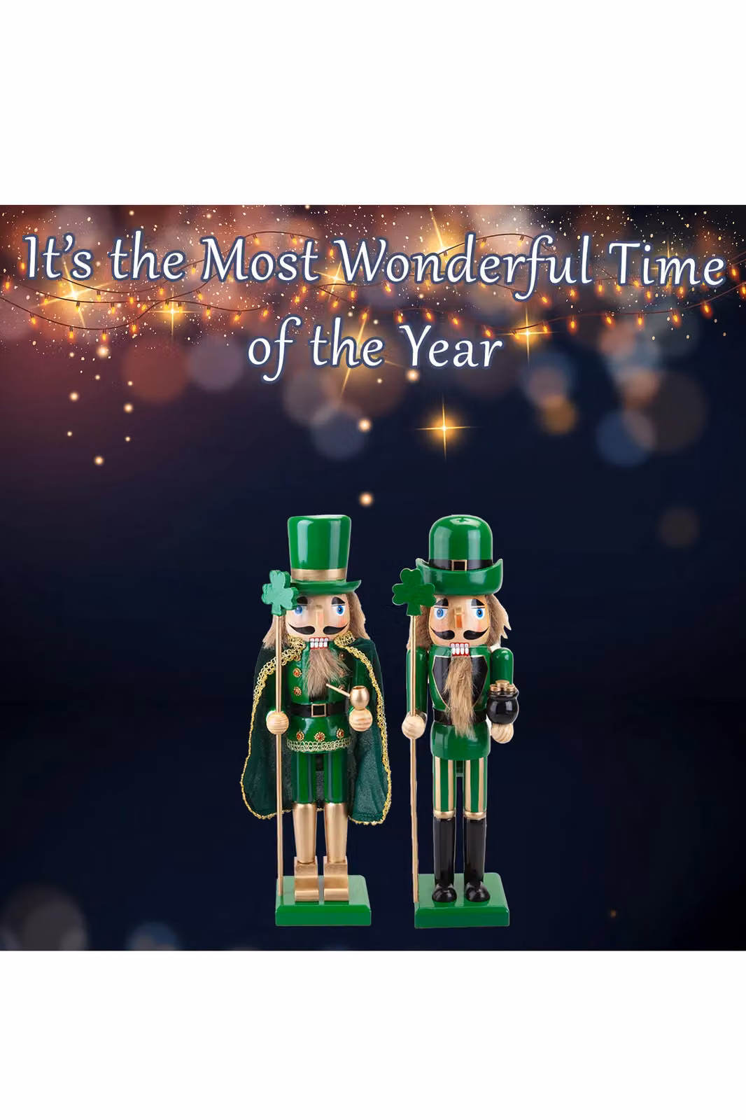 VFM e-Store Nutcracker Luck Christmas Decoration in Green, H 41.5 x W 12.2 x D 10.4 cm – 3