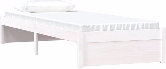 Berkfield Home Beautiful Small Single Bed Frame in White Solid Pine Wood, W/D/H: 75 x 190 x 80.5 cm – 1