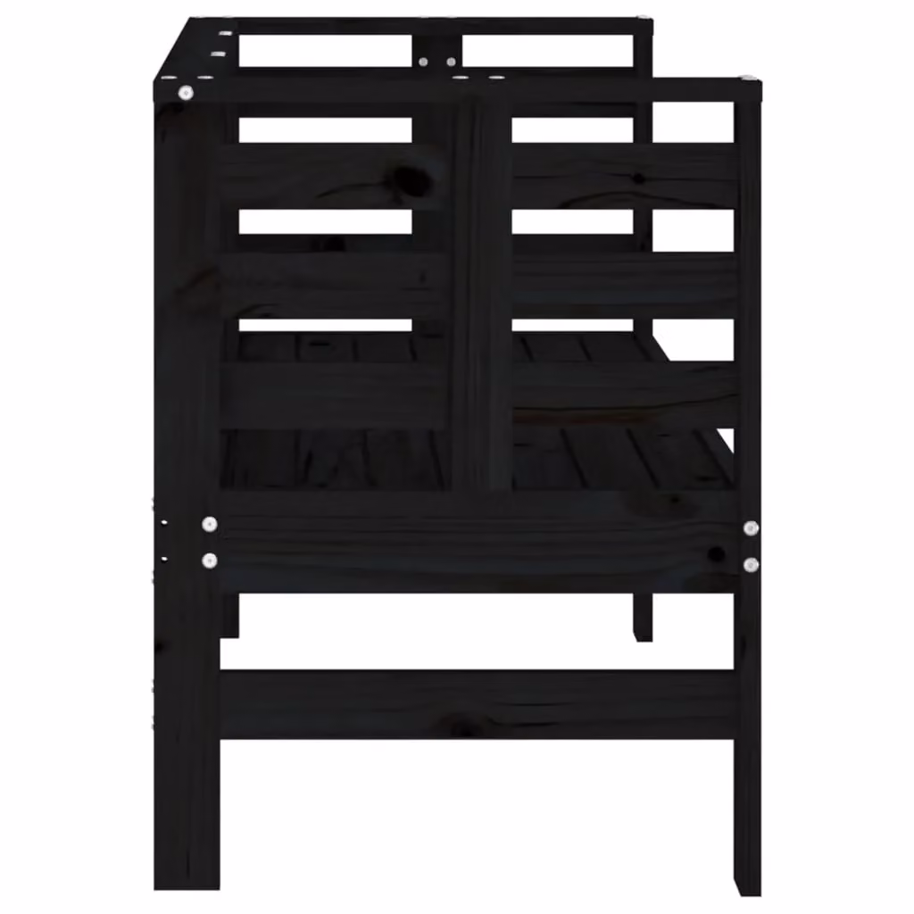 Berkfield Home Rustic Solid Wood Pine Garden Bench in Black, W/D/H: 111.5 x 53 x 71 cm – 4