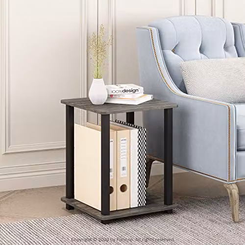 Furinno SIMPLISTIC Set of 2 Two-Tier Side Tables in French Oak – 2