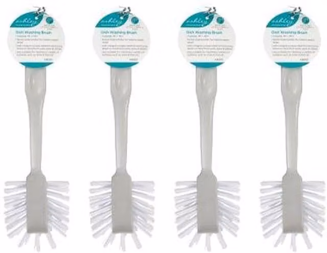 Ashley Grey Plastic Dish Brush with Scraper, Length: 27.5 cm