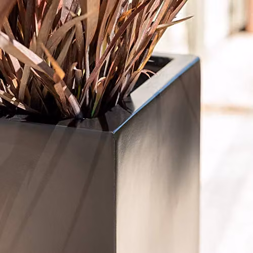 Primrose Tall Trough Fibreglass Planter, Black, W: 60 cm, D: 30 cm, H: 90 cm – 2